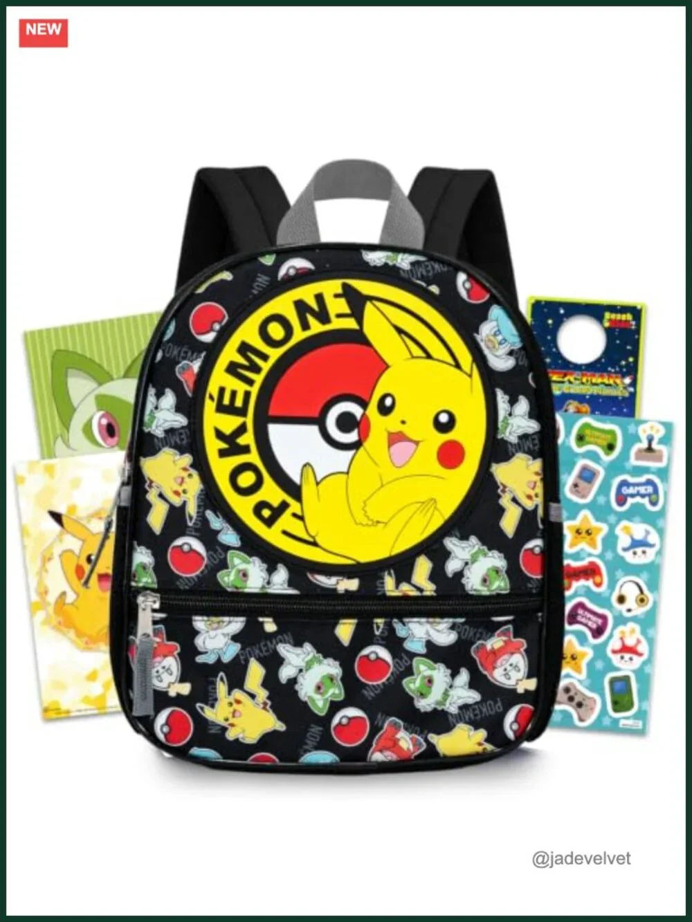 Pikachu Mini Backpack Set with Poster Stickers for Kids Boys Girls